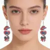 Wholesale Retro Faceted Flag Ear Hook Earrings For Women Featuring Durable Iron Material