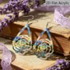 Wholesale Retro Multicolor Water Droplets Drop Earrings With Acrylic Print, Featuring 304 Stainless Steel Ear Pins For Women