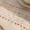Wholesale Women's Style - Vacation Style / 18K Gold Stainless Steel + Rhinestone / Versatile Colored Diamond Pendant Necklace 40+5CM