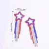 Wholesale National Flag Earrings With Claw Setting, Silver Plated Copper Material Featuring Rhinestones And 0.03µm Water Plating Thickness