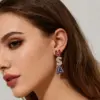 Wholesale Fashionable Diamond Earrings Women's Independence Day Anniversary Drop Earrings Alloy Zinc Earring Post USA Style Jewelry