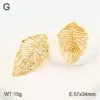 Wholesale Ion Plating (IP) 18K Gold Plated Leaves Cherry Flower 304 Stainless Steel Elegant Vacation Classic Style Waterproof Non Tarnish Drop Earrings