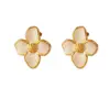 Wholesale Women’s Enamel Flowers Stud Earrings Made Of Titanium Steel With Electroplated Gold Plating Process