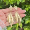 Wholesale Elegant Fashion Earrings Copper Plated 18K Gold Luxury Women Irregular Design Jewelry Accessories Cute Beach Style Modern Style Inlaid