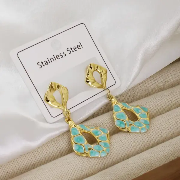 Wholesale Starfish Flower 304 Stainless Steel Marine Style Simple Style Drop Earrings