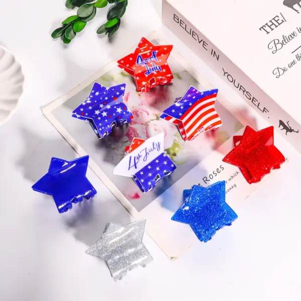 oly-cb04d25e9ba6a66d12705e5b3644410b Wholesale Acrylic Hair Clip Letter Star Gold Powder Solid Color Bamboo Sky Women's Hair Accessory