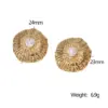 Wholesale PVD Coated Real Gold Plated 18K Gold Irregular 304 Stainless Steel Elegant Sweet Simple Style Waterproof Non Tarnish Ear Studs
