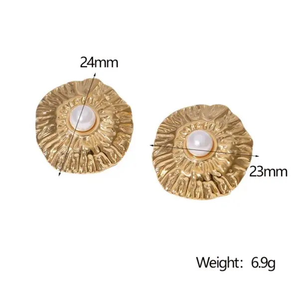 Wholesale PVD Coated Real Gold Plated 18K Gold Irregular 304 Stainless Steel Elegant Sweet Simple Style Waterproof Non Tarnish Ear Studs