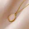 oly-cb085acf8a4b1e568704ace3274d50f3 Wholesale 2pcs/set White Nude Natural Stone Jewelry Set 18K Gold Plated Stainless Steel Necklace Ring Minimalist Water Drop Shape Two-Piece Jewelry Accessories Daily Wear Choice