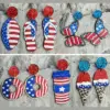 oly-cb0e554e08c645c53c21c8b995f968a4 Wholesale Earrings Wooden Printed American National Day July 4 Independence Day Ornament Donut Earrings