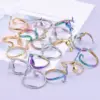 Wholesale PVD Coated Real Gold Plated 18K Gold Geometric 304 Stainless Steel Simple Style Waterproof Non Tarnish Open Rings