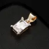 Wholesale Square Copper Pendant With 14K Real Gold Plating And Zircon Inlay In New Style