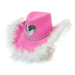 White fur love cowboy hat / One size fits all