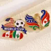 oly-cb1b2ba2f21fd544cf63ed7a0724955c Wholesale Unisex Jewelry Set Featuring Mexican Flag Pattern With KC Golden Plated Alloy And Enamel On Cable Chain, 0.03µm Thickness