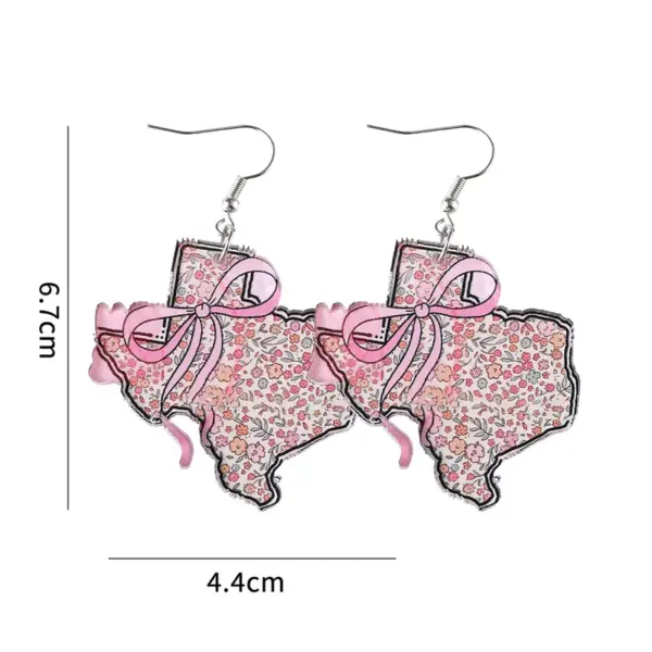 Wholesale Retro Map Print Acrylic Drop Earrings For Women With 304 Stainless Steel Ear Pins