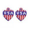 Wholesale Exaggerated Huichol Earrings For American National Day, Handmade Resin Unisex Earrings Featuring Seed Bead Inlay