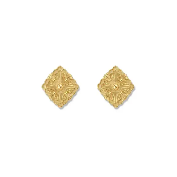 Wholesale Asymmetrical Rhombus Stud Earrings For Women In 304 Stainless Steel With 18K Real Gold PVD Coated Plating 0.03µm Thickness