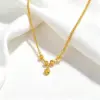 Wholesale Solid Color Pendant Necklace For Women In Copper With 18K Real Gold Plated Finish Featuring Cuban Link Chain Curb Chain In IG Style