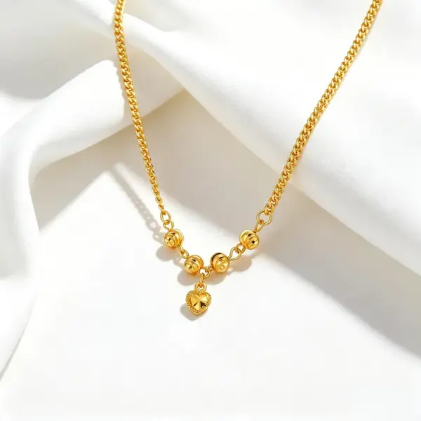 Wholesale Solid Color Pendant Necklace For Women In Copper With 18K Real Gold Plated Finish Featuring Cuban Link Chain Curb Chain In IG Style