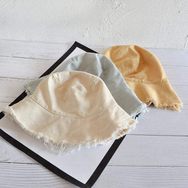 Wholesale Japanese Style Raw Edge Fisherman Hat Women's Summer Sunshade Hat Simple Casual Hat Framed Edge Basin Hat Foldable Washed Cloth Hat