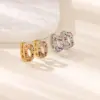 Wholesale Women’s Waterproof Non Tarnish Cross Stud Earrings In Copper With 18K Real Gold PVD Coating And Zircon Inlay