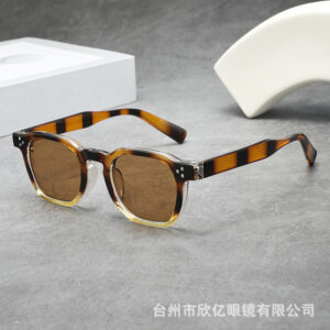 Wholesale 2025 cross-border new retro thick oval small frame high-end female sunglasses anti-sun UV men's sunglasses