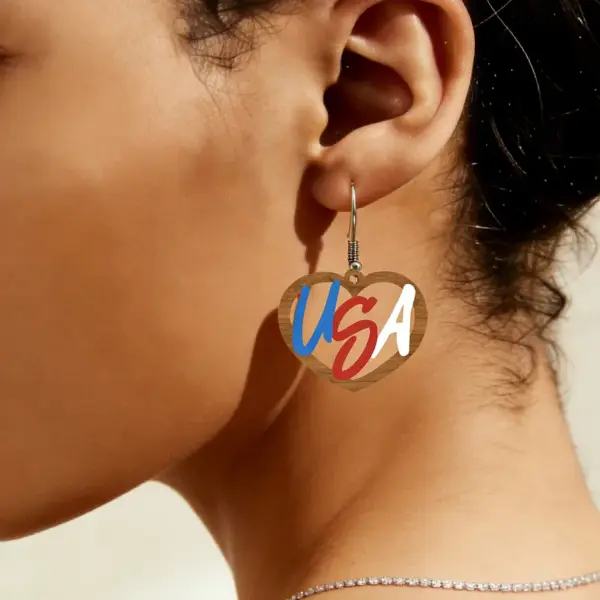 Wholesale Retro White Star Print Acrylic Drop Earrings With 304 Stainless Steel Ear Pins For Women