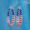 Wholesale 1 Pair Elegant Shiny American Flag Copper Alloy Earrings