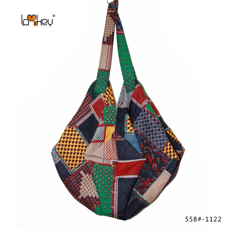 Wholesale Foreign trade temperament women's bag leisure shoulder canvas bag large capacity bag beach bag shopping bag factory direct 558
