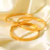 Wholesale 304 Stainless Steel Geometric Customization Laser Engraving PVD Coated 18K Real Gold Plated Casual Simple Style IG Style Waterproof Non Tarnish Gold Bangle