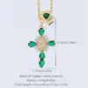 Wholesale 1 Pcs Green Series Cross Creative Pendant Copper Plating 18K Gold Inlaid Cubic Zirconia Necklace With Piercing Love Heart Dot Accessories Removable Wear Simple Fashion For Men Women Daily Wear