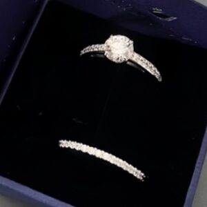 Double layer white diamond ring