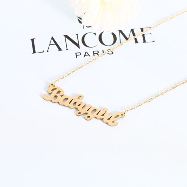 oly-cba0209007ff638dc651eeeaafc147c6 Wholesale Stainless Steel Best-Selling Jewelry Water Wave Chain Creative Babygirl English Letter Necklace