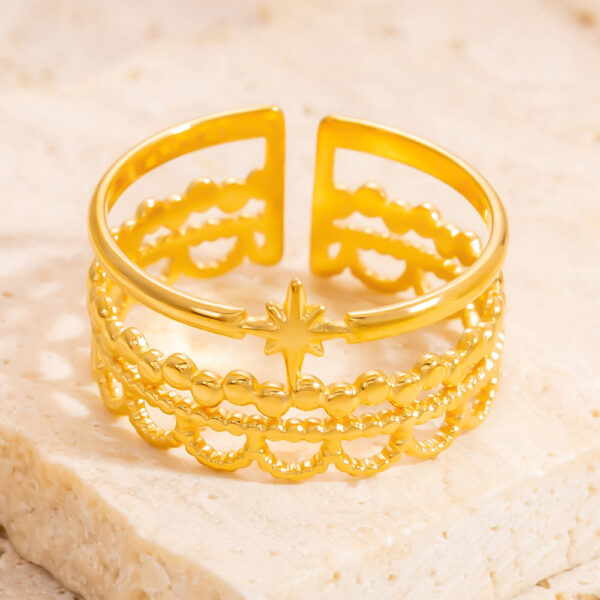 Wholesale stainless steel ring niche design open titanium steel ring jewelry rings