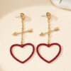 Wholesale Red Love Earrings Pierce Heart with One Arrow Advanced Qingdao Jewelry Ladies Valentine's Day Gift