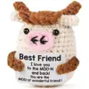 Wholesale Knitted Wool Doll Positive Energy Cartoon Crochet Cow Funny Expression Plush Toy Text Natural Scene Decoration