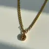 Wholesale Jewelry IG Style Simple Style Oval 304 Stainless Steel Zircon Plating Inlay Pendant Necklace Long Necklace