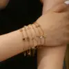 Wholesale Geometric Waterproof Non Tarnish Bracelets For Women In 18K Gold Plated 304 Stainless Steel With Zircon And PVD Coated Finish