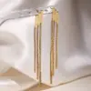 Wholesale Minimalist Vacuum Electroplated 18K Gold Tassel 304 Stainless Steel Earrings For Women Vintage Geometric Earrings