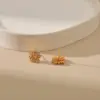 Wholesale Exquisite Small Round Hoop Earrings Ice Crystal Stone Copper Plated 18K Real Gold Irregular Snowflake Christmas Gift Color Retention Jewelry