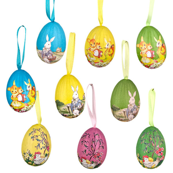 Wholesale Easter Foam Colored Paper Egg Hanging Egg Shell Party Decoration DIY Children's Handmade Educational Arrangement Toy