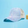 Wholesale Breathable Baseball Cap Korean Style Rhinestone Hat Summer Sunshade and Sun Protection Hat