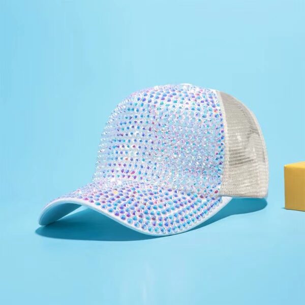 Wholesale Breathable Baseball Cap Korean Style Rhinestone Hat Summer Sunshade and Sun Protection Hat