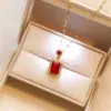 Wholesale Titanium Steel Ethnic Style Inlay Square Zircon Necklace Earrings Rings