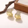 Wholesale Heart Shape Hypoallergenic Stud Earrings For Women With KC Golden Plated Copper And Zircon Inlay, Featuring UV Plating