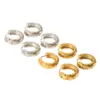 Wholesale PVD Coated Real Gold Plated Hexagram 304 Stainless Steel Vintage Style Waterproof Non Tarnish Hoop Earrings