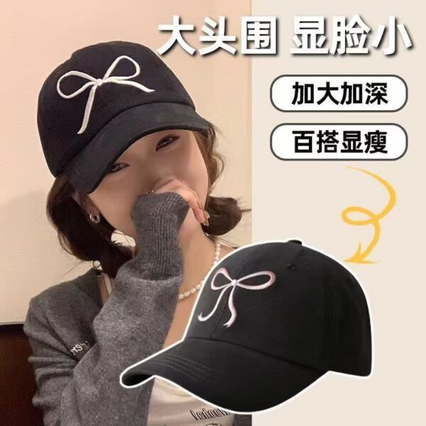 Wholesale Bow Baseball Cap Women's Sweet Cute Light Pink All-match Face Showing Small Hard Top Sunscreen Cap