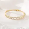 Wholesale Women’s Circle Bangle Featuring Zircon Inlay, Electroplated Copper Craft