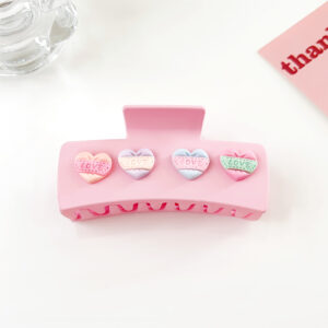 Valentine's Day hairpin-square love pink