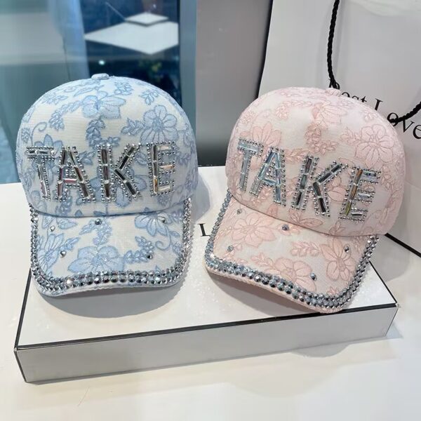 oly-cc2cb747874ba69175e64e12db0f8da0 Wholesale Hat Peaked Cap Women's Face-Showing Small Spring and Summer Rhinestone Baseball Cap Summer Letter Sun Hat Korean Style Sun Protection Hat